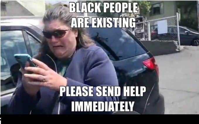 woman calling police meme 