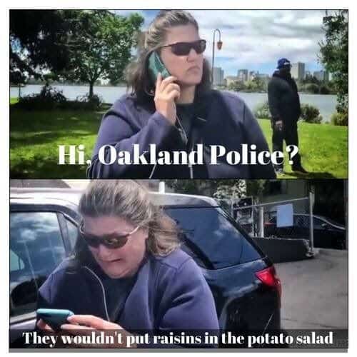 woman calling police meme 