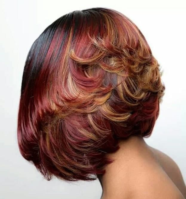 feathered bob for african american women