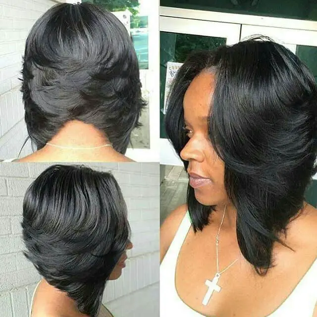 african american feathered bob hairstyles