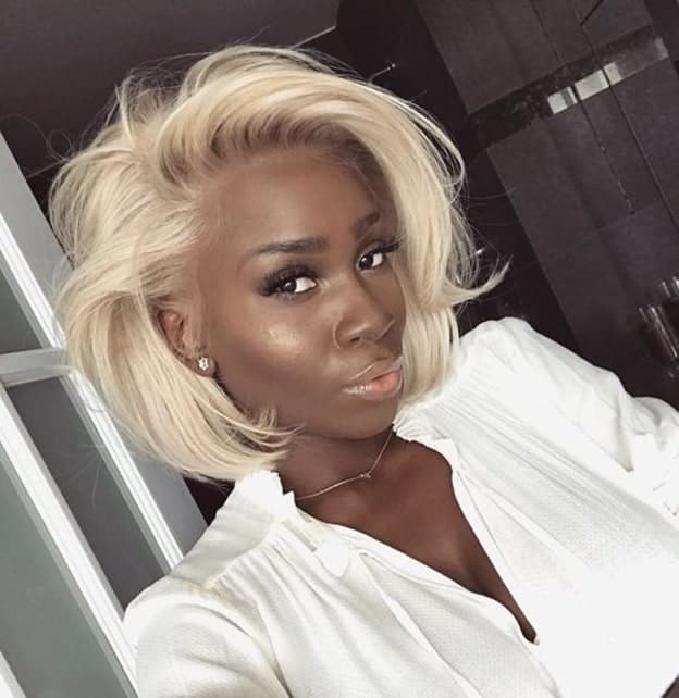 Platinum Feathered Bob for Black Women