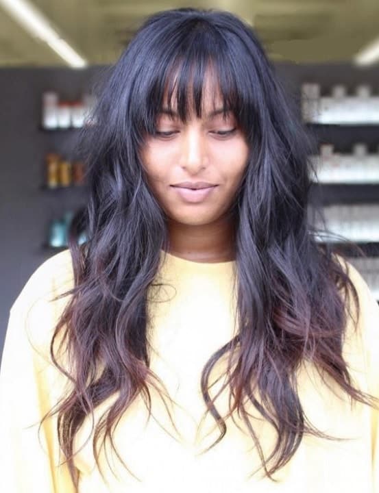 5 hottest black long hairstyles with bangs and layers