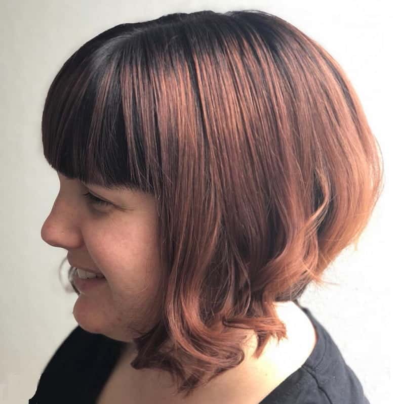 concave bob with soft curves