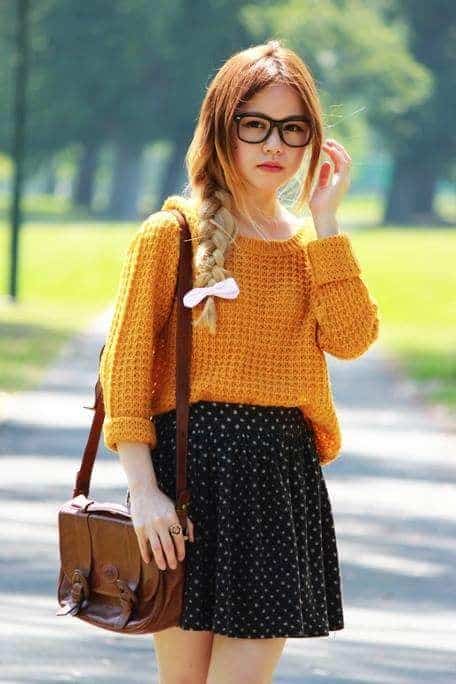 polka dotted outfit for teenage girl