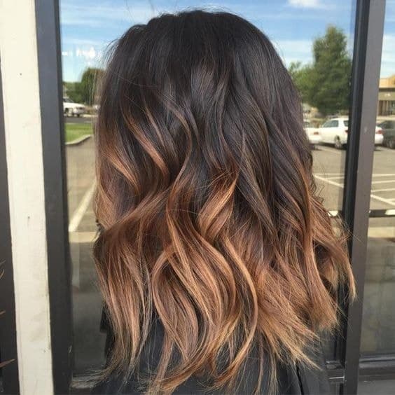 Caramel Brown Ombre on Long Bob