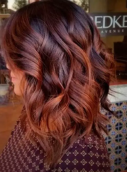 Coppery Long Bob with Ombre