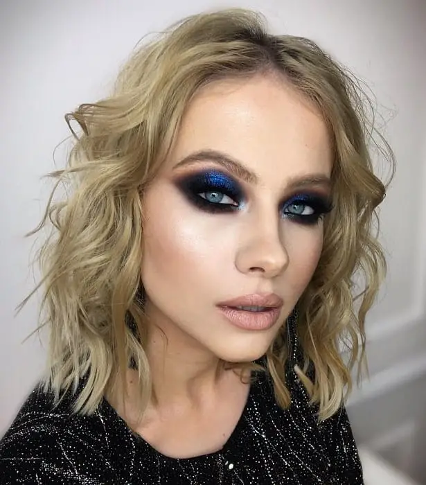 blue black smokey eye makeup