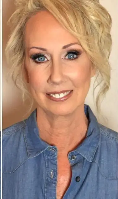 older women's blue eye makeup