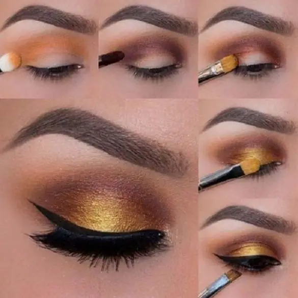 30 Gold Eye Makeup Looks Thatll Give You A Powerful Look 9740