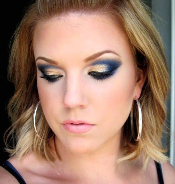 smokey eye makeup for navy blue dress