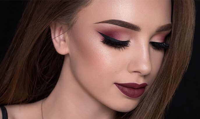 makeup for burgundy dress