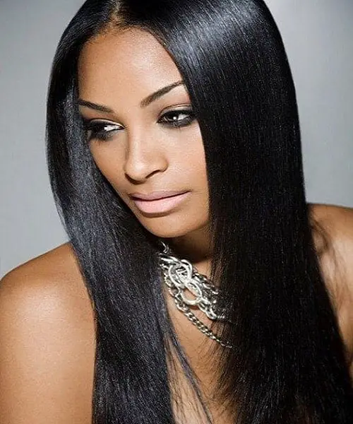 long black straight weave hair