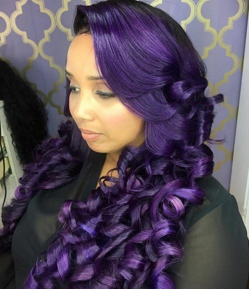 long purple weave hair